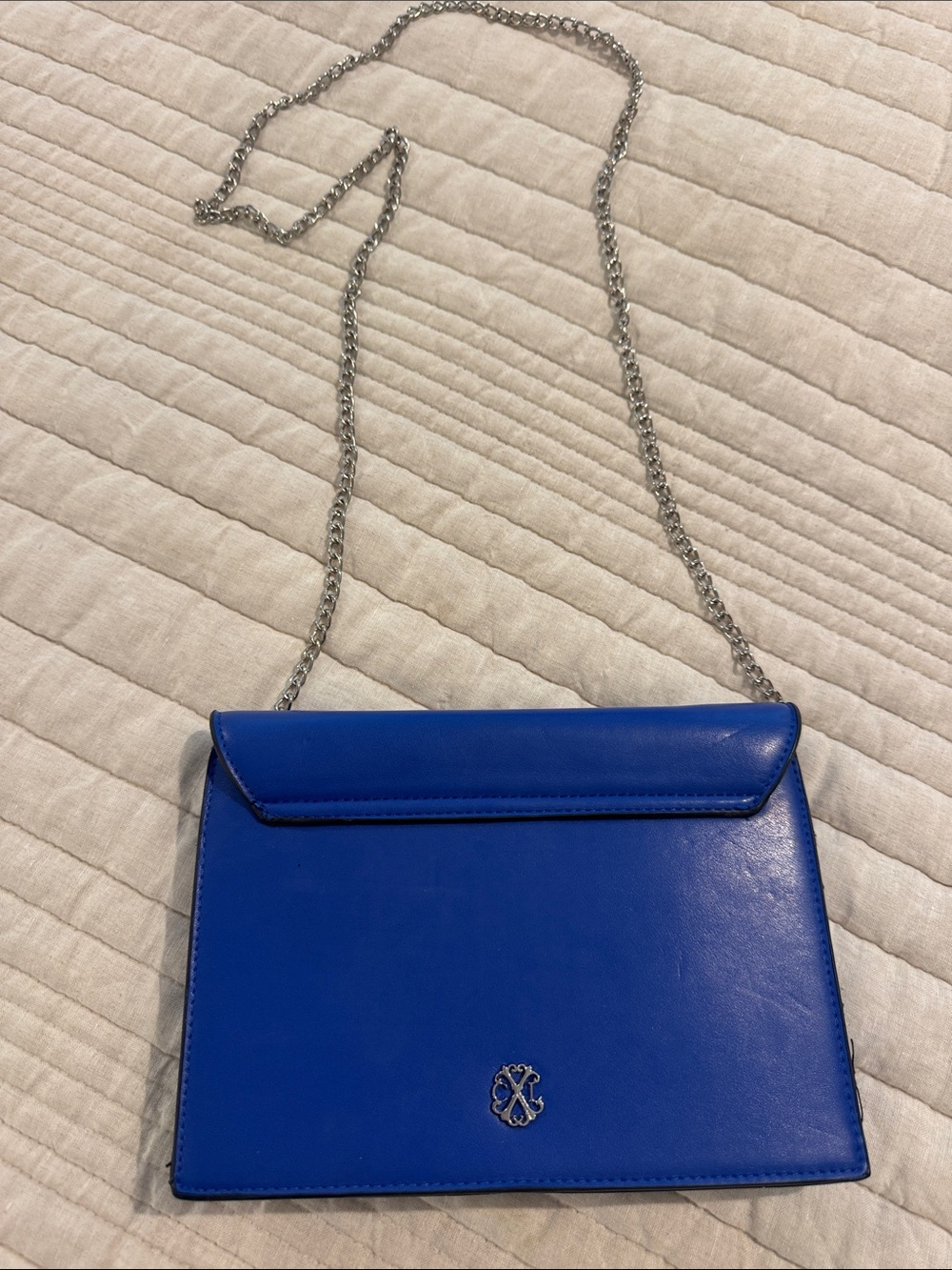 Christian Lacroix Blue Leather Chain Shoulder Bag
